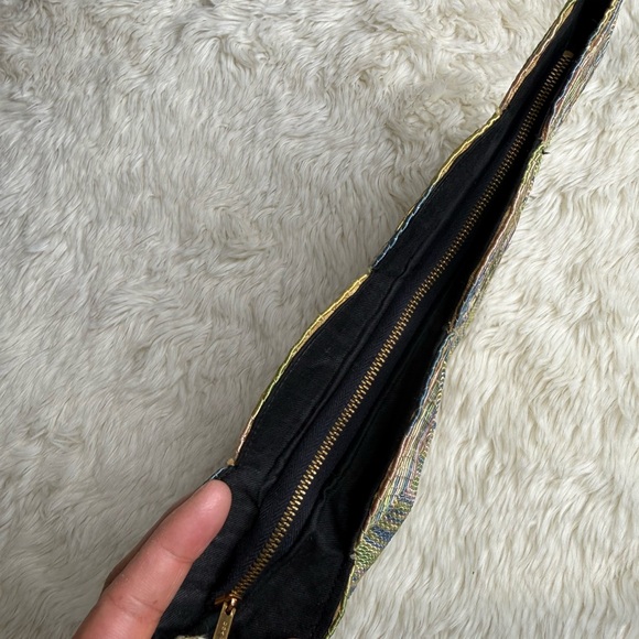 Vintage 70's Psychedelic Corded Embroidered Clutch Wristlet Retro Boho Eclectic - Picture 8 of 14